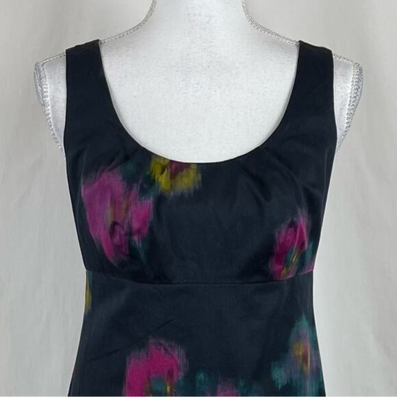 LOFT Black With Watercolor Floral Print Career Office Dress NWOT Size 4 - Picture 3 of 13
